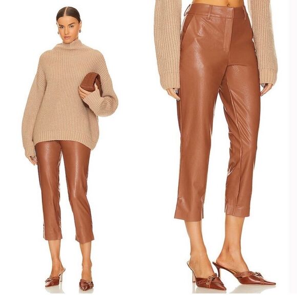 Revolve Commando Faux Leather Stretch High Rise Crop Pants